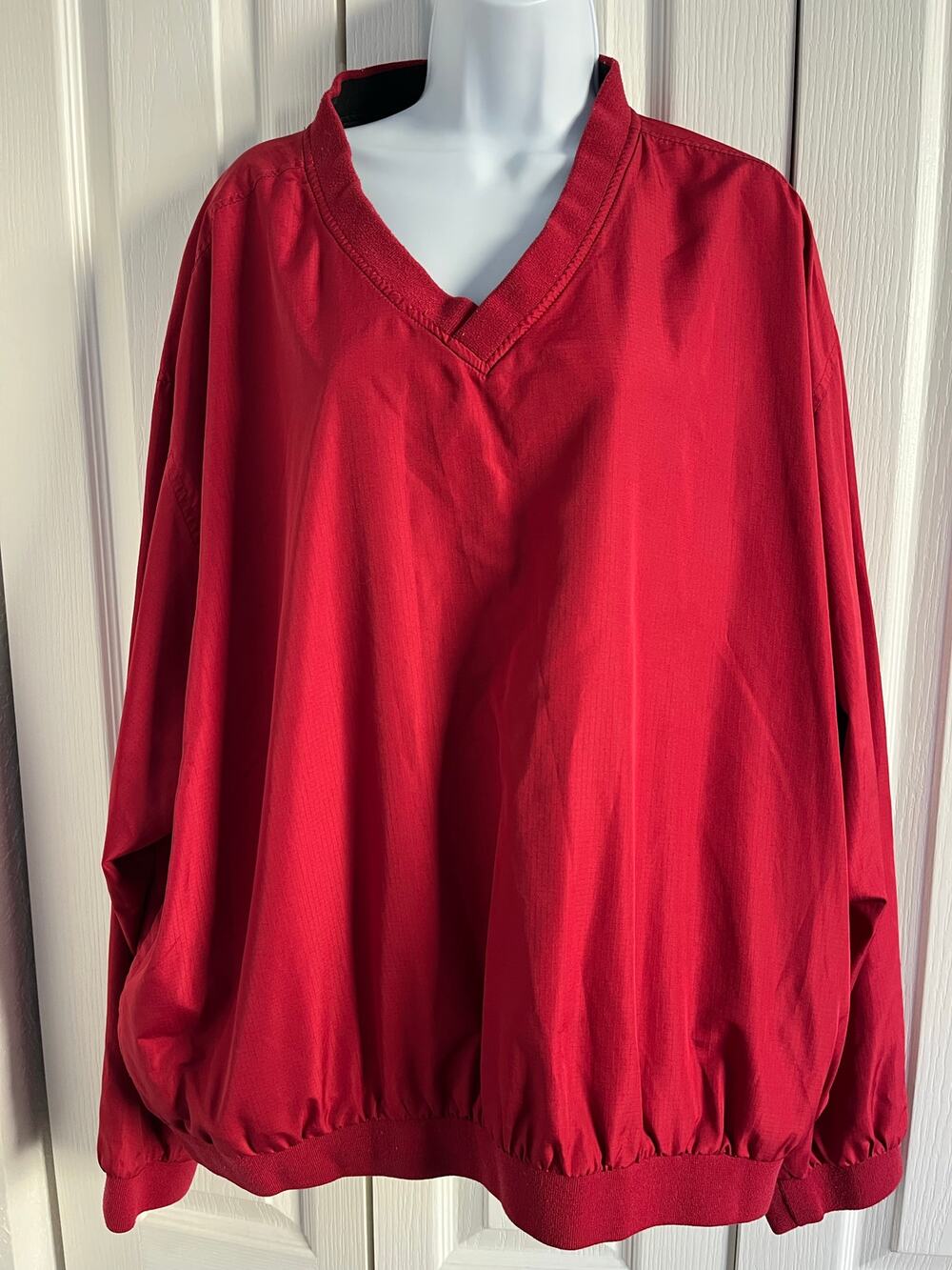 Reversible Pullover Windbreaker Jacket – Wedge Golf - Red & Black V-Neck pockets